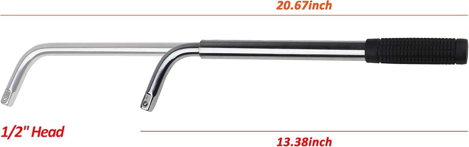 Spurtar Wheel Brace Nut Wrench, Telescoping Car Wheel Wrench 1/2 Drive with 17/19mm and 21/23mm Sockets for Car Van, Truck, Caravan - Image 4
