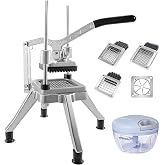 BotaBay Commercial Vegetable Fruit Chopper W/6-Wedge Slicer&amp;1/4&Prime;&amp;3/8&Prime;&amp;1/2" Blade Professional Food Dicer French Fry Cutter Onion Slicer Stainless Steel For Tomato Peppers Potato Mushroom