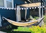 GOCAN Brazilian Double Hammock 2 Person 220x150cm Beige 500lb Capacity view 5