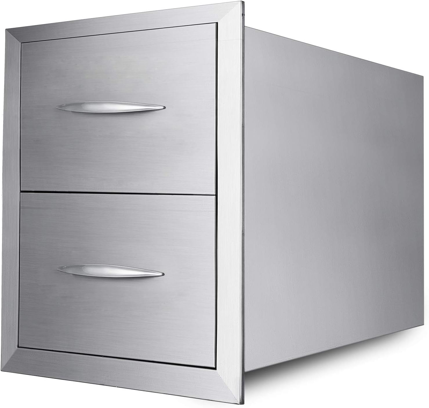 HuSuper 61 x 45cm Kamintür Edelstahl BBQ Tür Doppelschicht Schranktüren