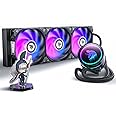 AsiaHorse WK-A360 ARGB All-in-One AIO CPU Liquid Cooler, Wandering Knight 360mm Water Cooling System with Dual High-Performance Pump and 3×120mm PWM Fans, Compatible with Intel & AMD CPUs (Black)