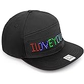 LED Sign Hat, Bluetooth App Control Baseball Caps, Supports Text, Pattern, Graffiti for Party, Running Hip Hop, Bar, Christmas(Black Cap Mixcolor LED)