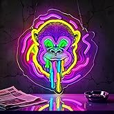 Purple Monkey Neon Sign, Swirl Neon Signs for Wall Decor, Dimmable Acrylic Neon Lights for Living Room Bedroom Man Cave Bar Club Game Room Party Decorations, Perfect Gifts