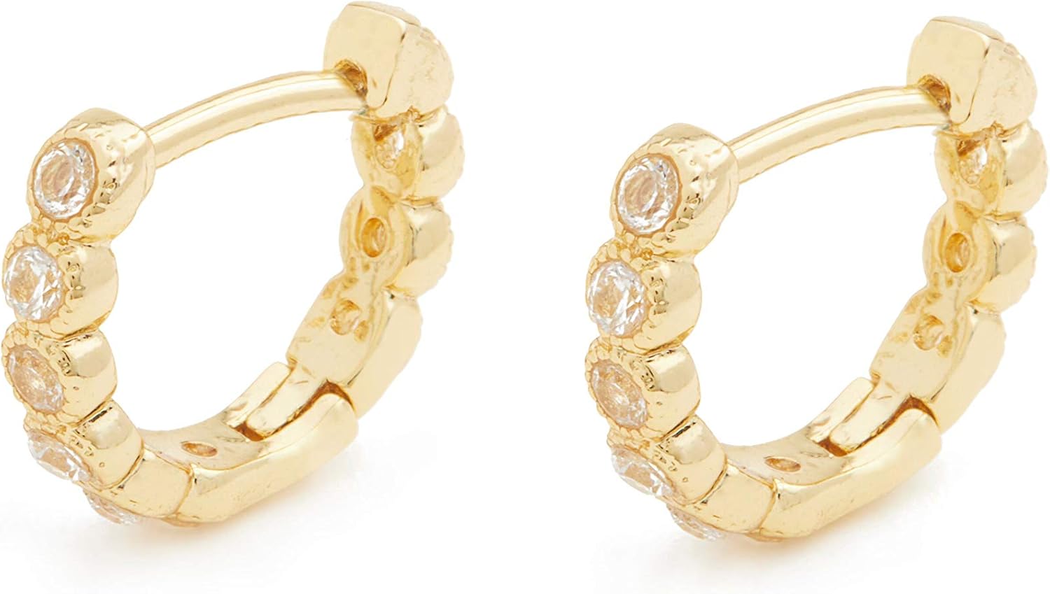 gorjana Women's Madison Shimmer Huggies Mini Hoop Earrings, 18K Gold Plated, Huggie Hoops