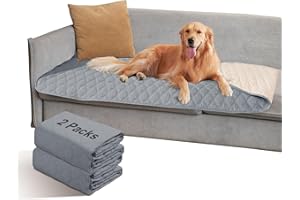 Roilpet 2 Pack Waterproof Dog Bed Cover Blanket Non Slip Couch Cover for Pets Small Dog Cat Kids Children Sofa Furniture Protector(38"×75", Light Grey)