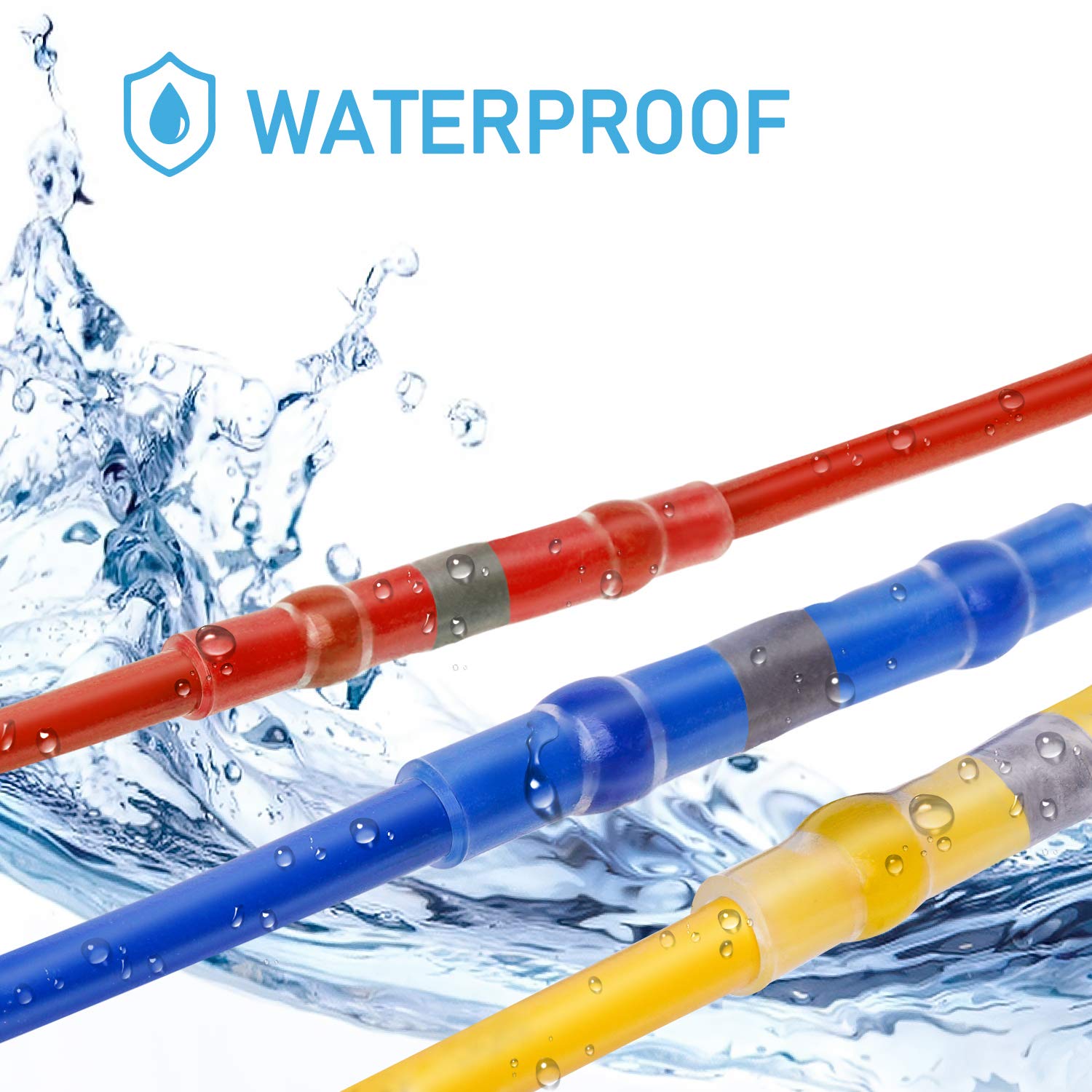 TICONN 150 PCS Solder Seal Wire Connectors, Heat Shrink Butt Connectors, Waterproof and Insulated Electrical Wire Terminals, Butt Splice (150PCS): Automotive