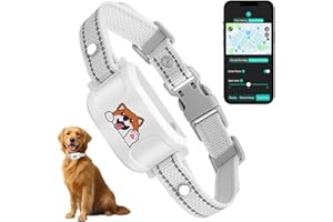 UJQW GPS + Wireless Dog Fence & Training Collar – No Subscription, App Geo-Fence 3280ft, 60-164ft Bluetooth Training, 3 Correction Modes, Auto Sleep/Wake, 7-Day Battery, 3-Dog Support (White)