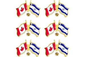 HBYDO Canada Israel Flag Lapel Pin, Canadian Israeli Flag Friendship Pin, Support Israeli Pins Badge Souvenir