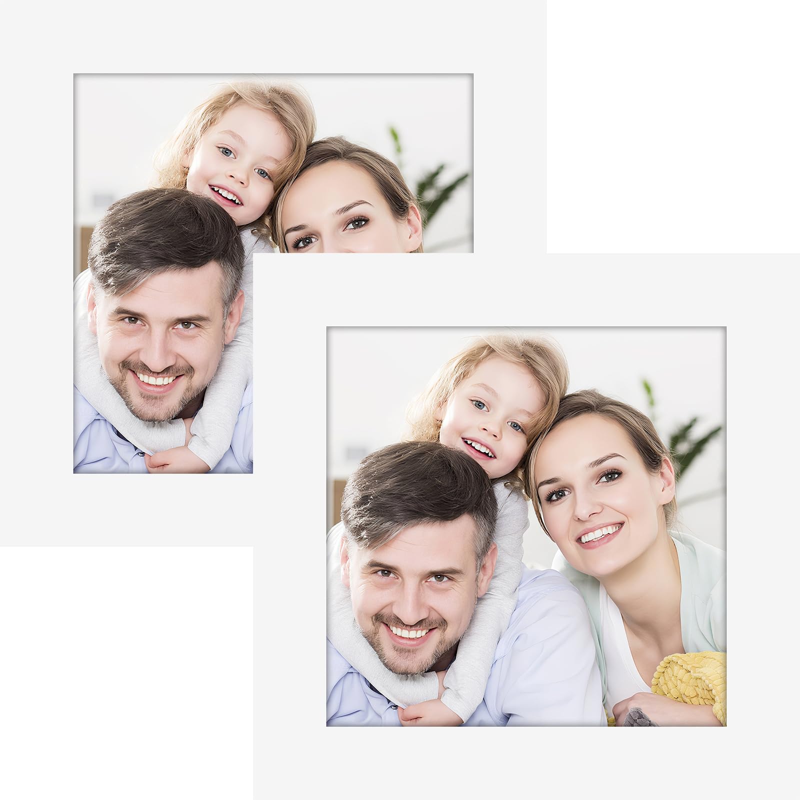 Photo 1 of Picture Frames 4x4 2 Pack Made of Solid Wood White for Wall Mounting and Tabletop Display