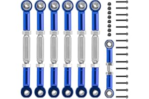 daitoku Turnbuckles Camber Links with Rod Ends Set Adjustable Stainless Steel RC Turnbuckles Link for 1/10 Traxxas Slash 4X4 2WD /Rustler 2WD 4X4/Hoss 2WD 4X4/ Stampede 2WD 4X4 RC Car (Blue)