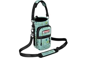 NATURE PIONEOR Water Bottle Holder with Strap,Water Bottle Carrier Bag Sling Sleeve with Adjustable Shoulder Strap & Handle and Large Phone Pocket for Walking,Hiking,Travelling for 25oz/32oz/40oz/64oz
