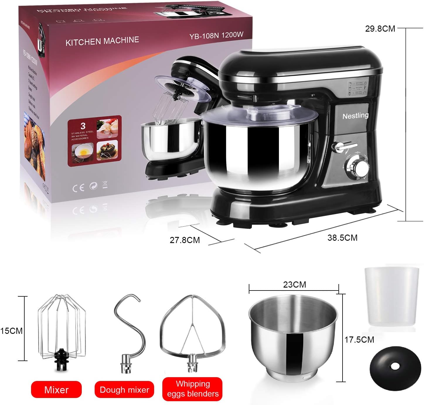 Supporto Per Accessori KitchenAid - 4 Ganci In Alluminio Per Impastatrice, Gancio, Frusta, Salvaspazio - Foto 2