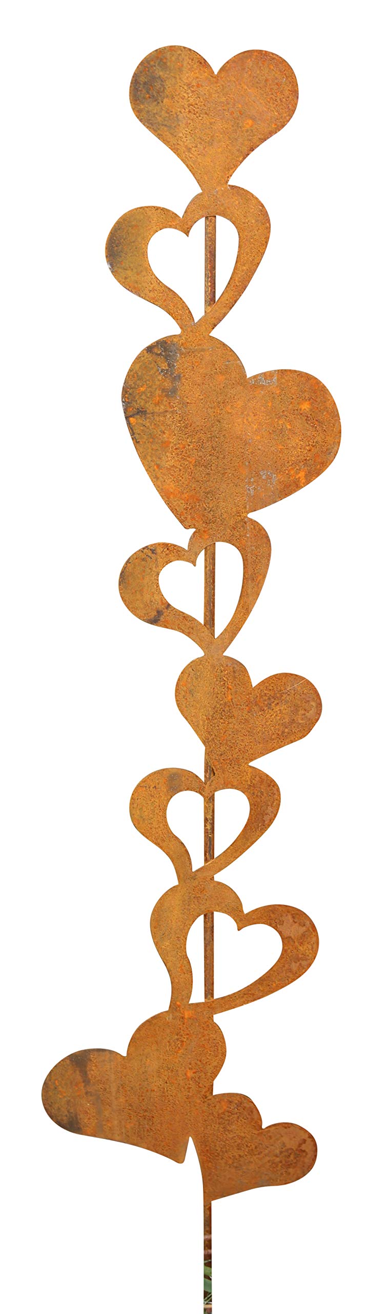 Bornhöft Garden Stake Hearts Metal Rust Garden Decoration Patina Rusty Flower Bed Stake Pot Stake (Heart Trellise)