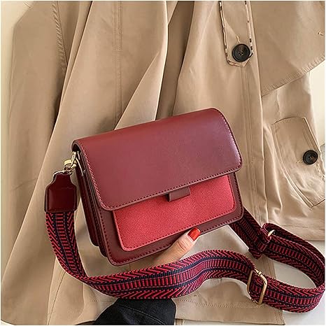 Amazon Co Jp ショルダーバッグパネルフラップ女性ショルダーバッグ秋 フレンチビンテージニッチスタイルジョーカーフロスズされた穏やかなカラー小さな女の子バッグ 色 赤 ホーム キッチン