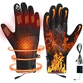 Rechargeable Heated Gloves for Women Men, Gants Chauffants for Winter, Waterproof & Non-Slip Heating Glove, 1/3 Adjustable He