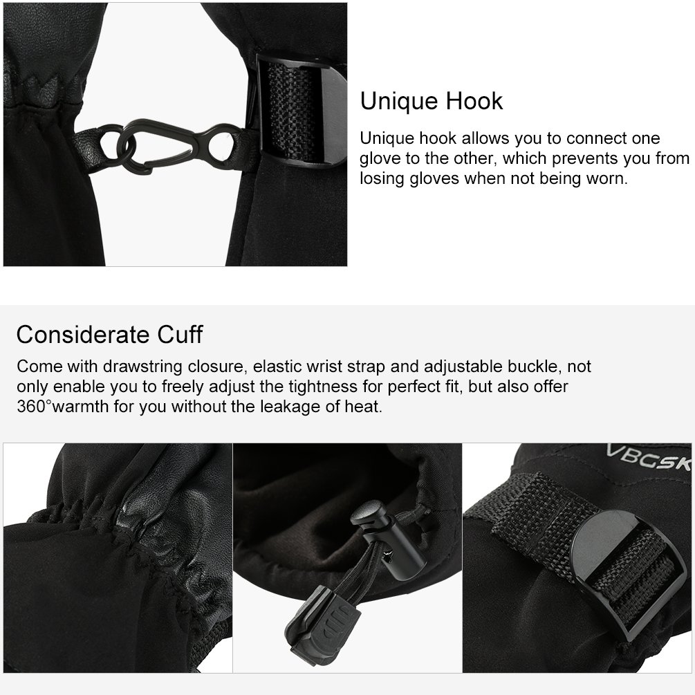 VBIGER Impermeables Guantes de Esquí Guantes Bicicleta Alpinismo Moto,Unisex