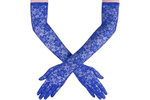Uintoon Lace Gloves Women Elbow Length Tea Party Opera Princess Lace Gloves for Women Girls
