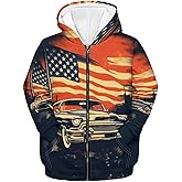 Parprinty Full Zip Up Graphic Animal Hoodies for Boys Casual Athletic Hooded Jacket with Pocket