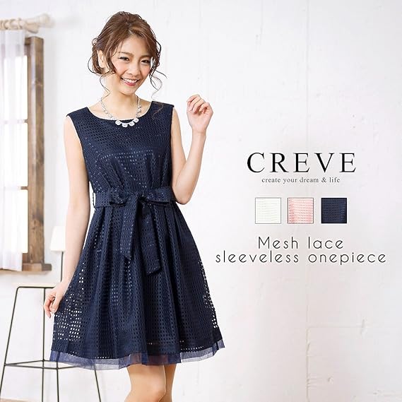 Amazon 春ワンピ ワンピース フレア メッシュレース ノースリーブワンピース Fｔ 109 M 9 オフホワイト 7314 01 ワンピース チュニック 通販