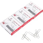 PAPERPAL Jumbo Non-Skid Paper Clips, 2 Inch (50 mm), 300 Count, Silver | Large paper clips for office, school and personal use, conveniently packed in 3 boxes of 100 each.