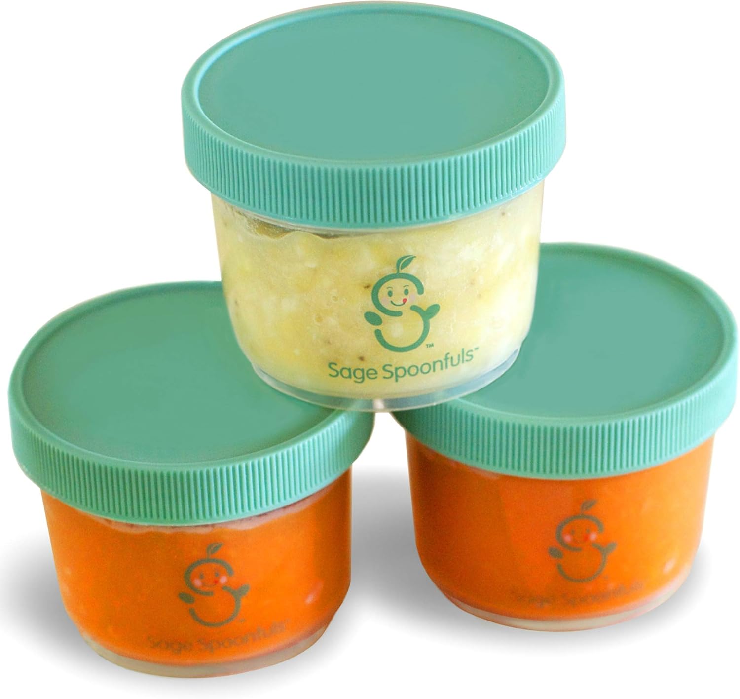 Baby Food Storage Containers Sage Spoonfuls Mini 4oz Storage Jars 3pk Bpa Free Plastic Amazon Co Uk Baby