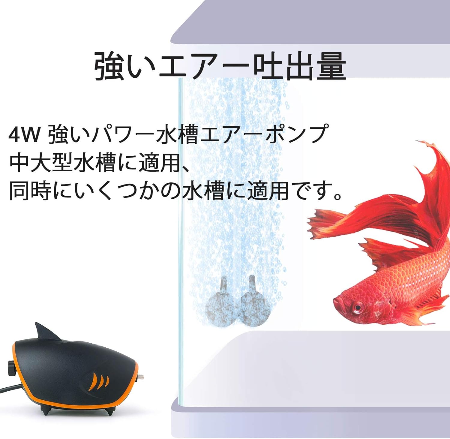 Amazon Fedour 4w可調節 強い水槽エアーポンプ 二つ吐出口の静かな空気ポンプ アクセサリー付き 75 500l水槽適用 4ｗ Fedour エアポンプ 通販