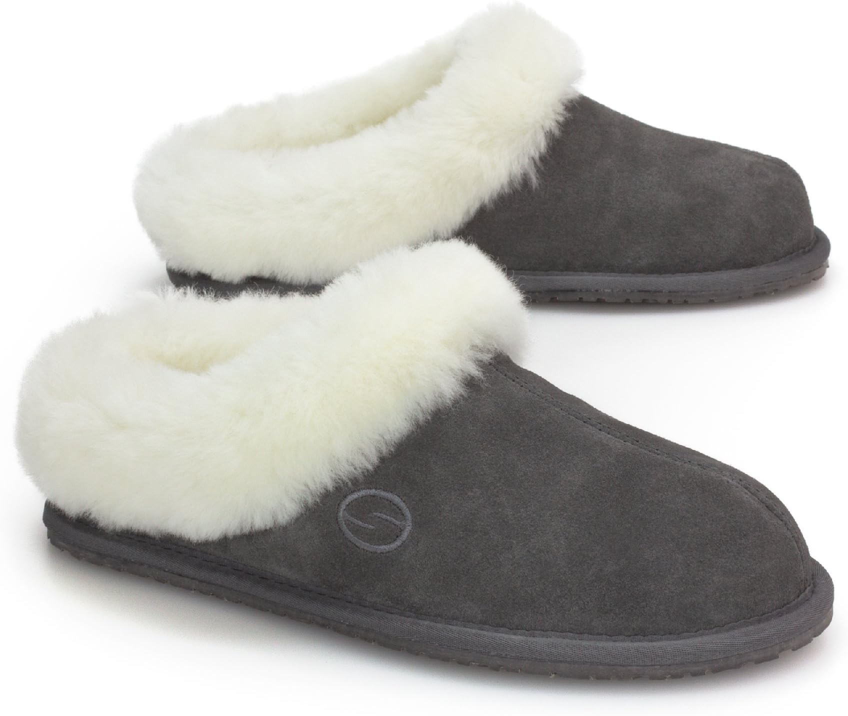 SHEPHY Muse Low Back Merino Shearling Sheepskin Slippers for Women with Suede Leather Upper and Cuff