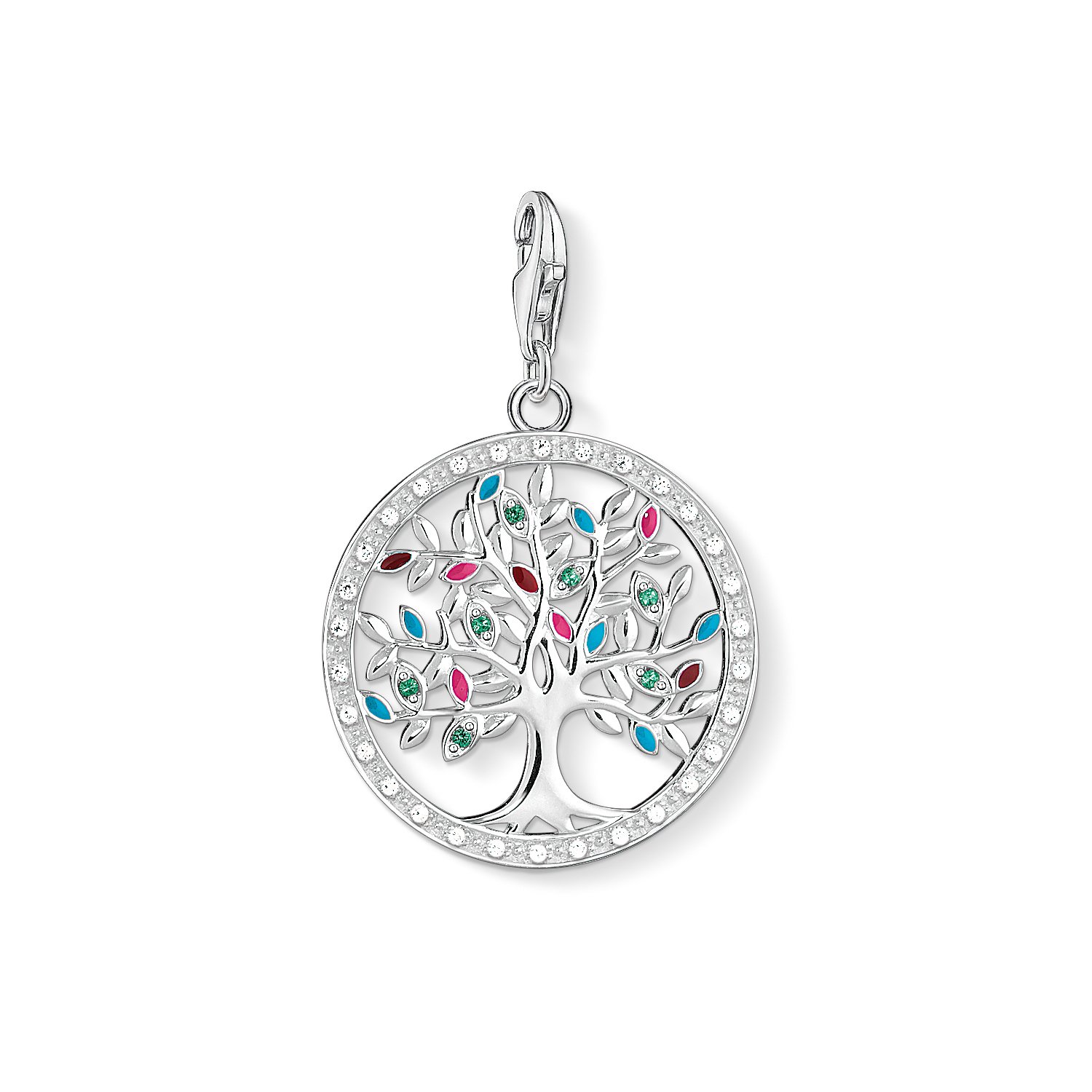 Thomas Sabo Women Charm Pendant Tree of Love Charm Club 925 Sterling Silver 1667-473-7