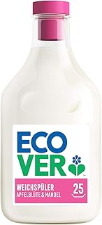 Ecover Weichspüler - Apfelblüte & Mandel (750 ml / 25 Waschladungen), Weichspüler mit pflanzenbasierten Inhaltsstoffen, ökologischer Weichspüler für weiche und duftende Wäsche