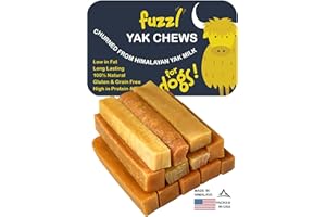 Fuzzl Premium Yak Cheese Himalayan Dog Chews - 12 Bars 2lb Medium Natural Dog Treats Milkbone Yak Chews No Hide Dog Food Long Lasting Dog Dental Sticks Milk Chews Cheese Stick