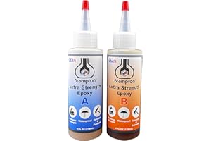 BRAMPTON TECHNOLOGY, LTD. Brampton Extra Strength Epoxy, 20-Minute Work Life, Waterproof 2-Part Epoxy Glue Kit for Tile, Metal, Ceramic, Glass, Wood, Stone, Strong Bonding, Sandable, Paintable Resin, Easy 1:1 Mix, 8 oz