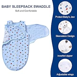 Bubble bear 100% Cotton Sleepsack Swaddle, 3-Way
