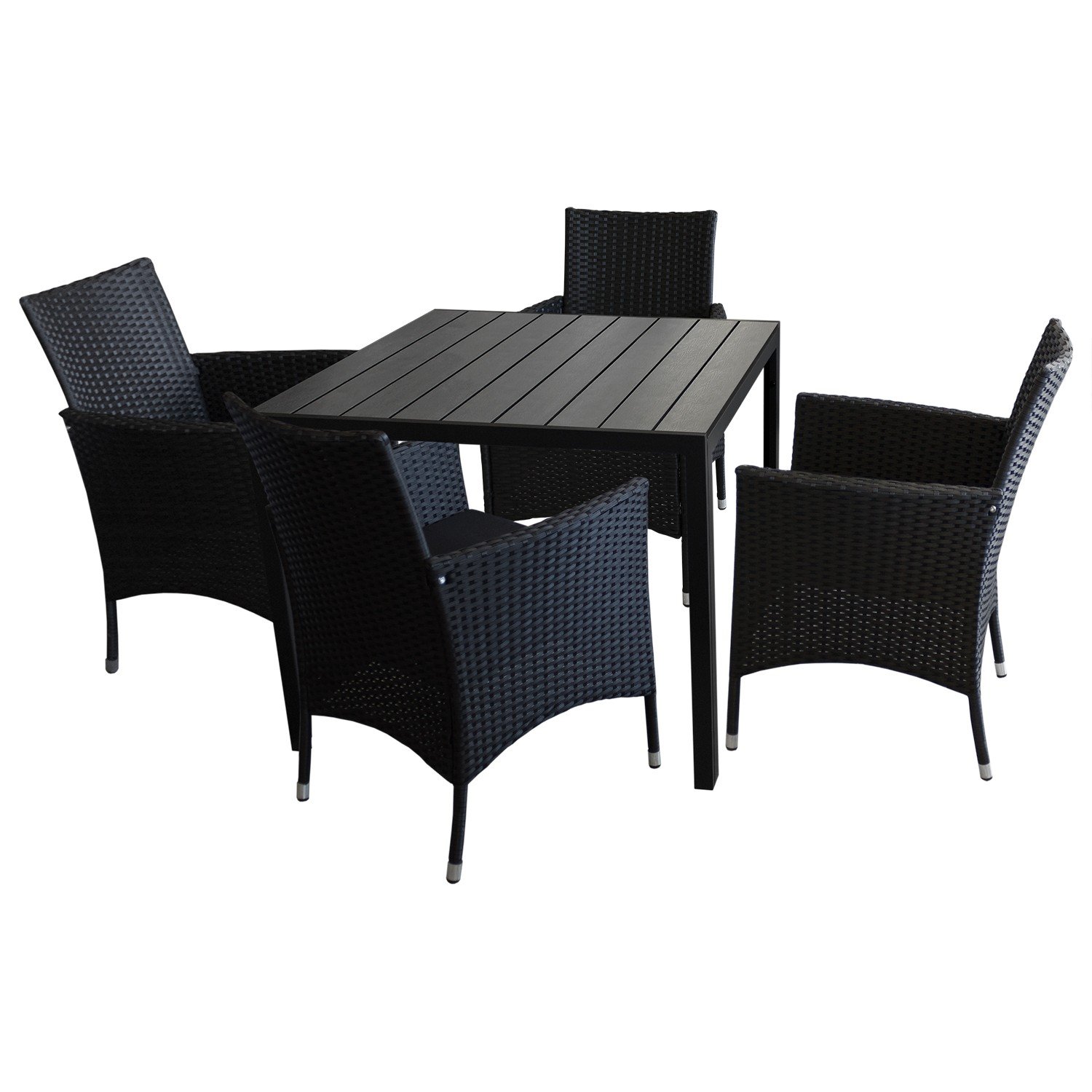 5tlg. Balkonmöbel Gartenmöbel Bistro Set Sitzgruppe - Gartentisch