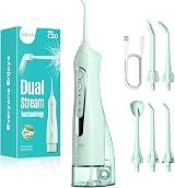 COSLUS C20 Water Flosser 300ml Tank 5 Jet Tips IPX7 Cordless Portable Green view 1