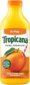 Tropicana Pure Premium 100% Orange Juice Original, No Pulp, 46 fl oz Bottle | 100% Orange Juice Never From Concentrate, No Ar