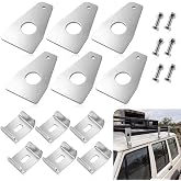 ElaraBerry 6 Pack Universal Roof Rack Gutter Mounts Kit, Weld on Roof Rack Mounting Brackets Mounts, Rust-Proof Galvanized Steel, 6 Inch Fullwidth with 5/16" Bolts &amp; Lock Nuts for SUV Van Truck Cargo