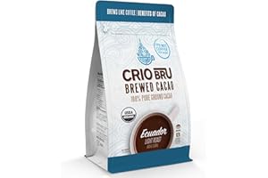 Crio Bru Ecuador Light Roast | Organic Healthy Brewed Cacao Drink | 99% Caffeine Free Honest Energy | Brew and Enjoy Hot or Iced (48oz, Organic)