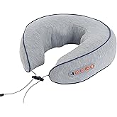 TREVEX Neck Massager with Heat - Deep Tissue Neck Pain Relief U-Shape Design Electric Cordless Massager Pillow for Travel Office Shiatsu Neck Massager with Double Motor Gifts for Men Women, Grey
