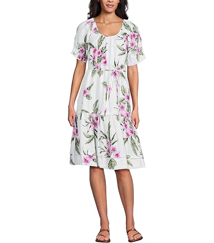 lands end linen dresses Lands' Women's Blend Pintuck Tank Midi Dress X-Small Champagne/White Double Stripe at Amazon Women's Clothing store 2 in 1 How to Wear a exploring on holiday or Size:Regular Fit