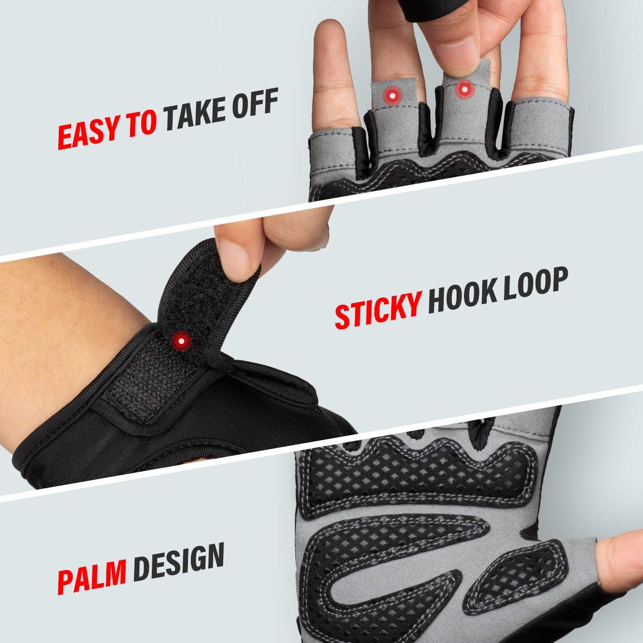 Vinsguir Workout Gloves for Men & Women, Lightweight Breathable Gym Gloves, Exercise Weight Lifting Gloves, Cycling Gloves Curved Open Back for Fitness, Training, Climbing, Kettlebell : Sports & Outdoors