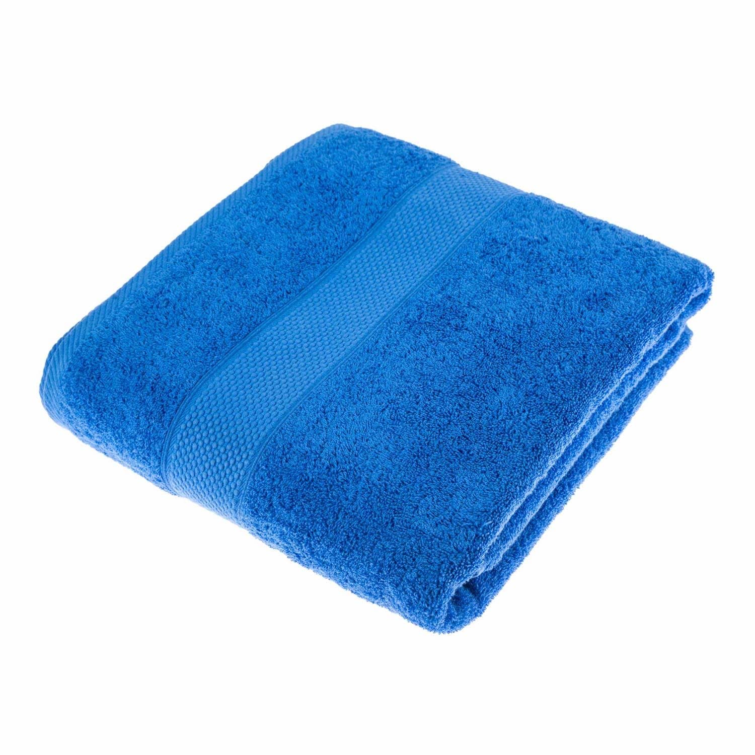 HOMESCAPES Blue Turkish Cotton Jumbo Towel Super Soft Thick & Absorbent 500 GSM Towel Heavy Weight for everyday Luxury