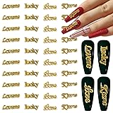 JERCLITY 40 Pieces Antique Gold Nail Charms for