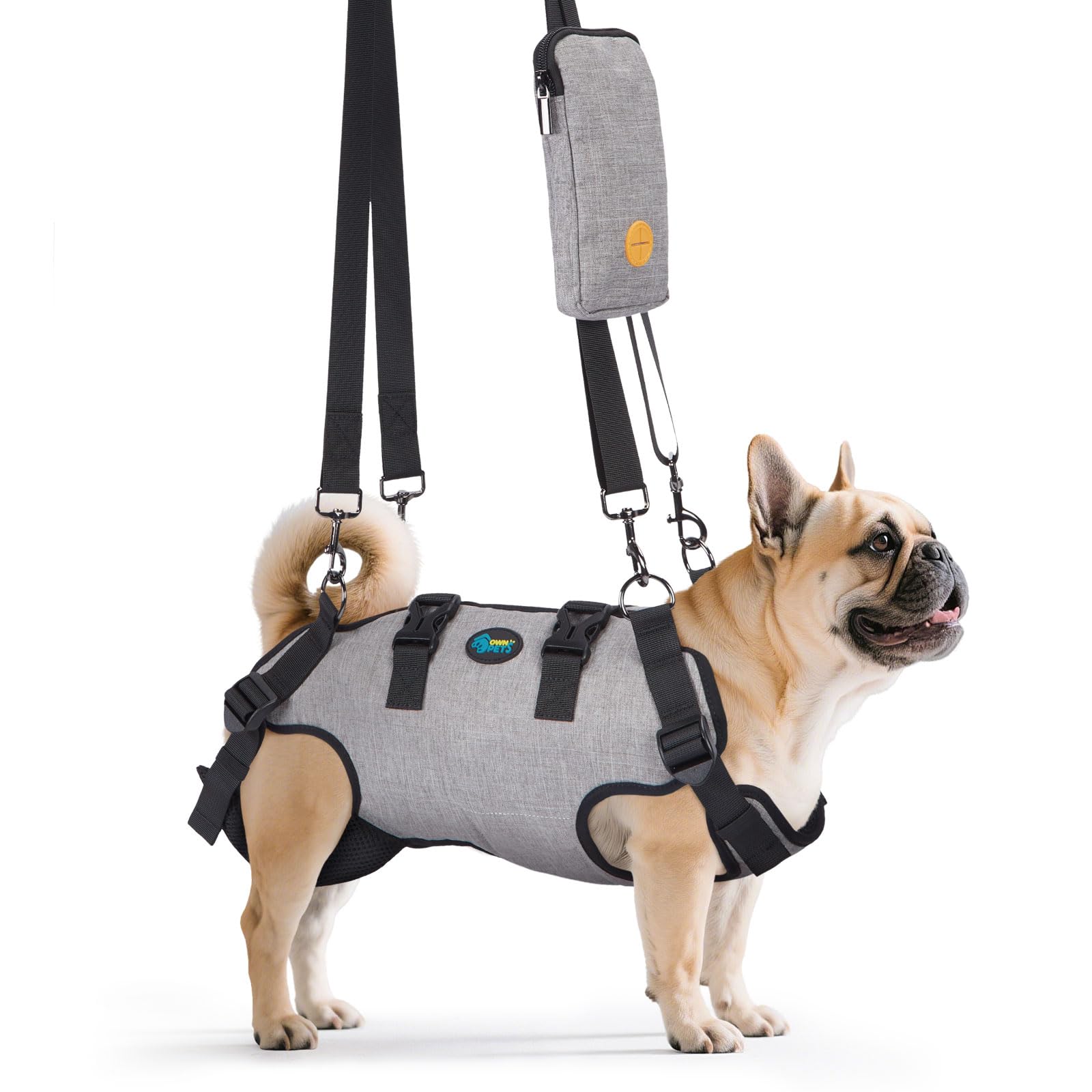 Ownpets Dog Lift Harness Adjustable Pet Sling with Reflective Straps, Outdoor Lifts Vest Sling for Full Body Support, Rehabilitation Vest to Dogs Suffering from Joint Injuries, S