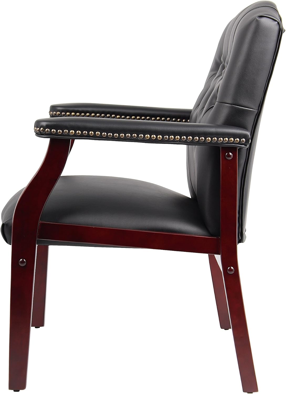 Boss Office Products Ivy League Executive Guest Chair, Black: Furniture & Decor