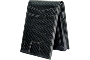 Sovirose Minimalist Mens Wallet, RFID Blocking Wallet for Men, Slim Bifold Money Clip Card Holder - Carbon Fiber
