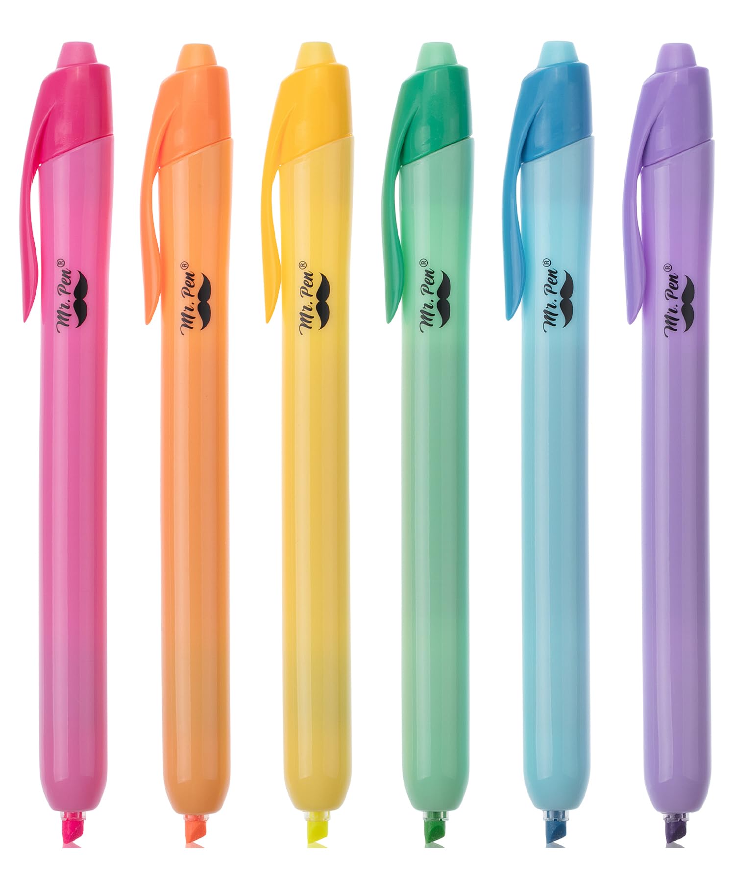 Photo 1 of Mr. Pen- Colorful Highlighters Set, 6 Pack, Assorted Colors, Retractable Colored Bible Markers
