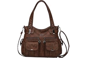 KL928 Purses and Handbags for Women Large Hobo Shoulder Bags Soft PU Leather Multi-Pocket Tote Bag