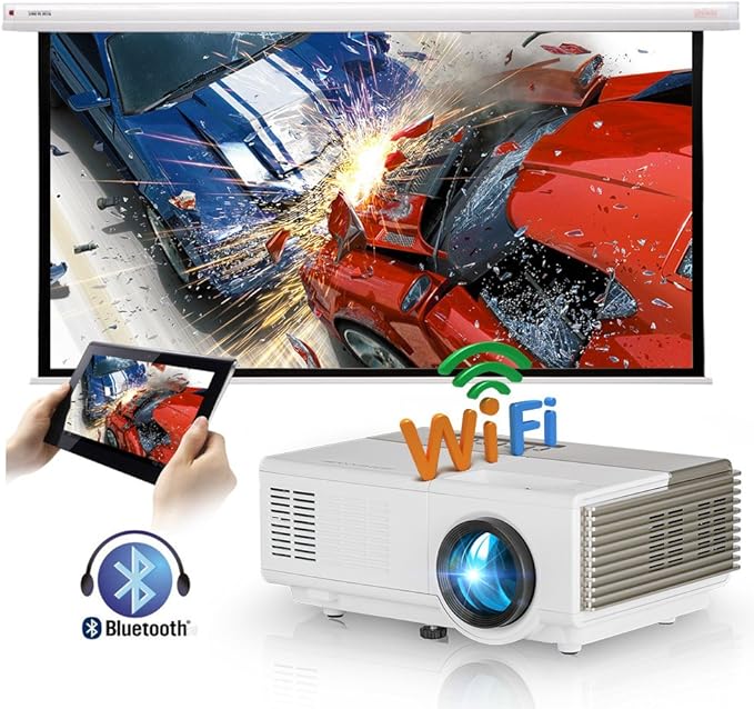 Mini proyector inalámbrico portátil con Bluetooth HDMI WiFi ...