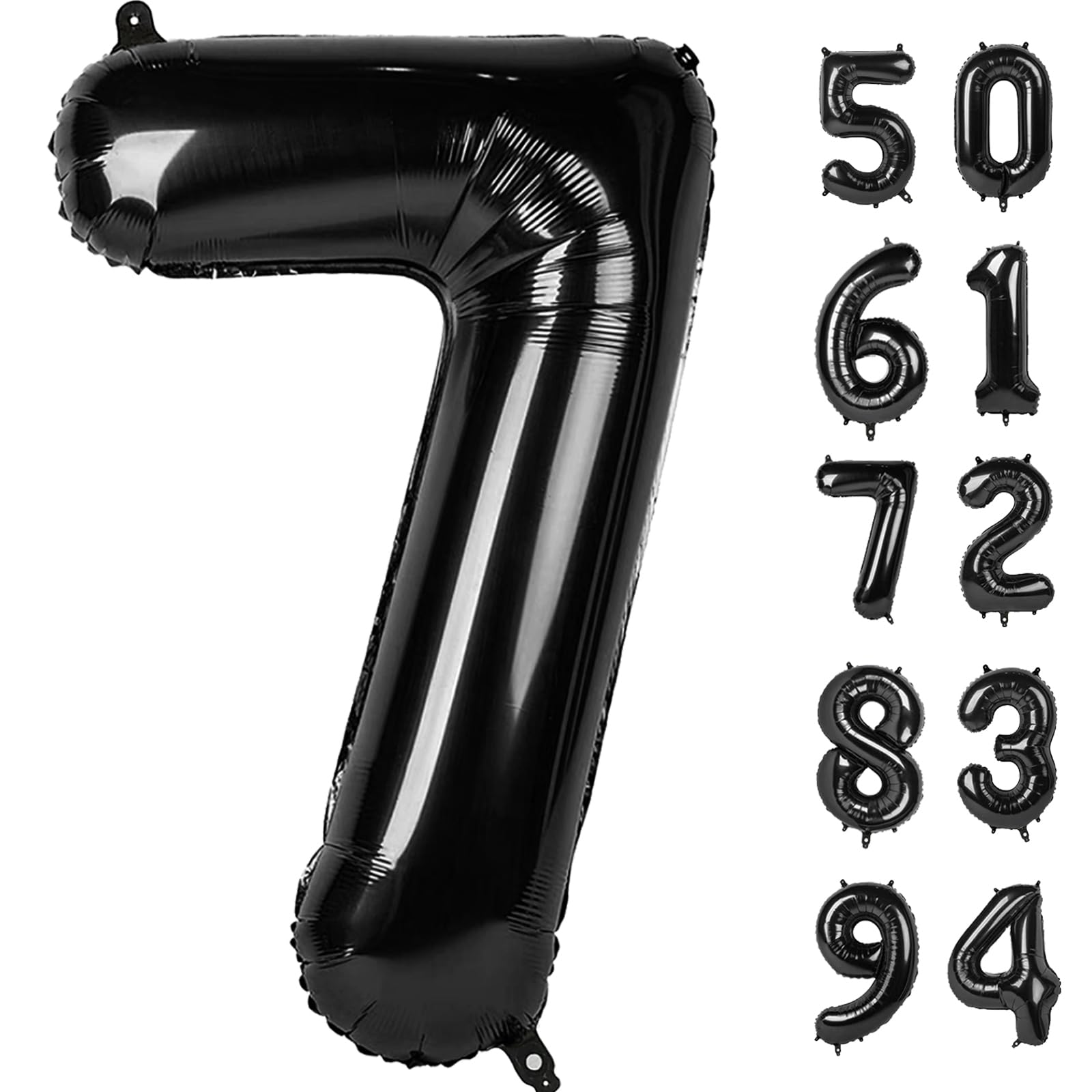 Photo 1 of 7 Number Balloon 40 Inch, Black Party Supplies, 7th Birthday Balloons Decorations