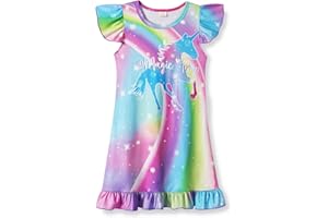 COTRIO Girls Nightgowns Toddler Unicorn Pajamas Kids Mermaid Sleepwear Night Dress Sleep Clothes Nightshirt Nightie